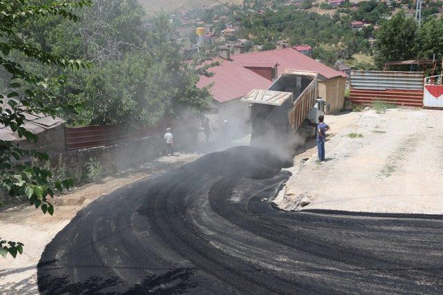 Bitlis’te yol asfaltlama çalışması