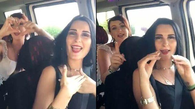Taksideki turist kızların şovu sosyal medyada olay oldu!