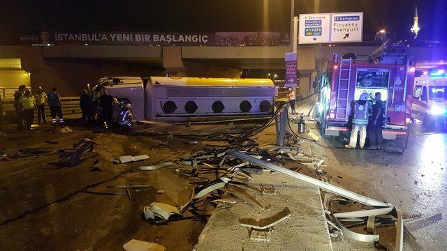 havadan fotoğraflarla /// Avcılar'da yakıt tankeri devrildi (3)