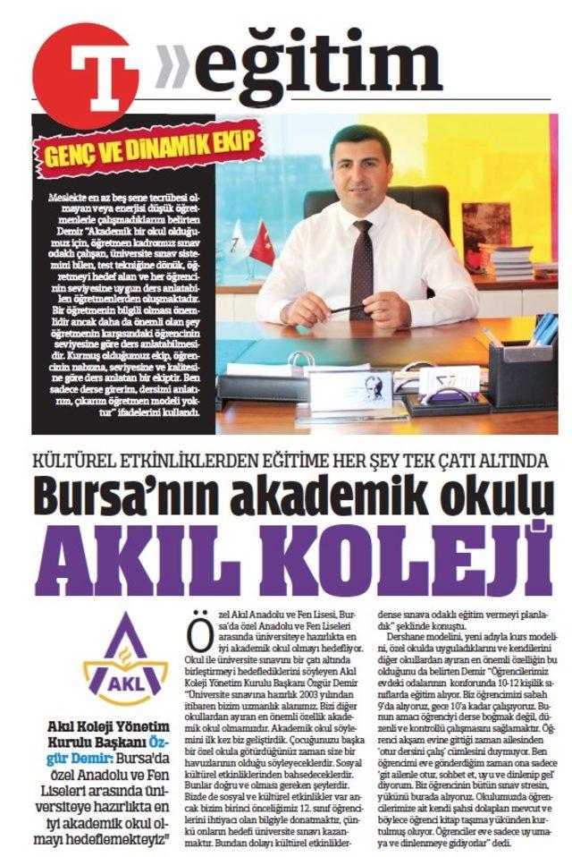 Bursa’nın akademik okulu “Akıl Koleji”