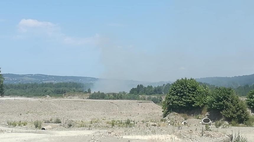 Tutuşan otlar paniğe neden oldu