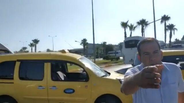 Havalimanında taksiciler ile UBER sürücüsü arasında tartışma