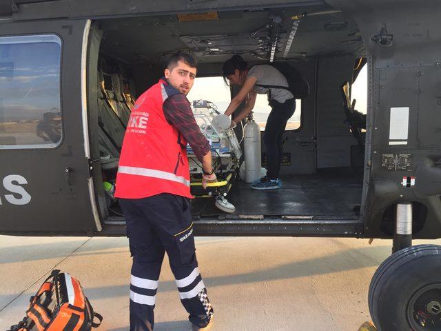 Yenidoğan Aydan bebek için polis helikopteri havalandı