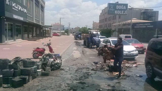 Yeni aldığı ekmek teknesi küle döndü