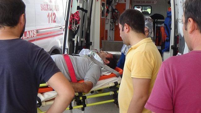 Kaynak yaparken düşerek yaralandı