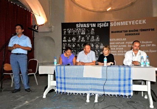 Madımak’ta hayatını kaybedenler için Çeşme’de panel