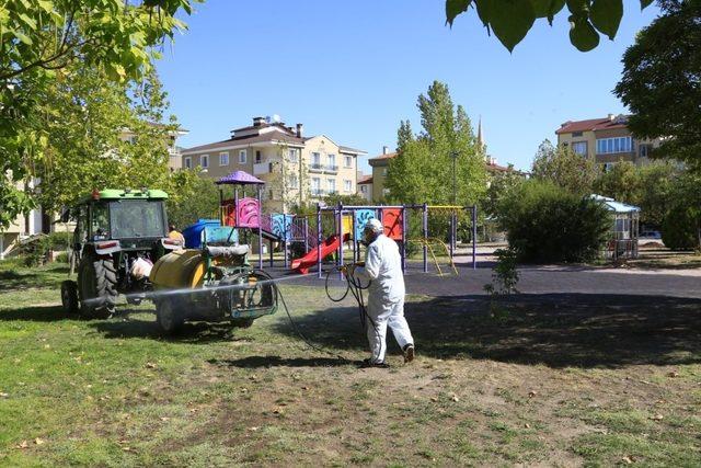 Belediye ekipleri ilaçlama çalışmalarını sürdürüyor