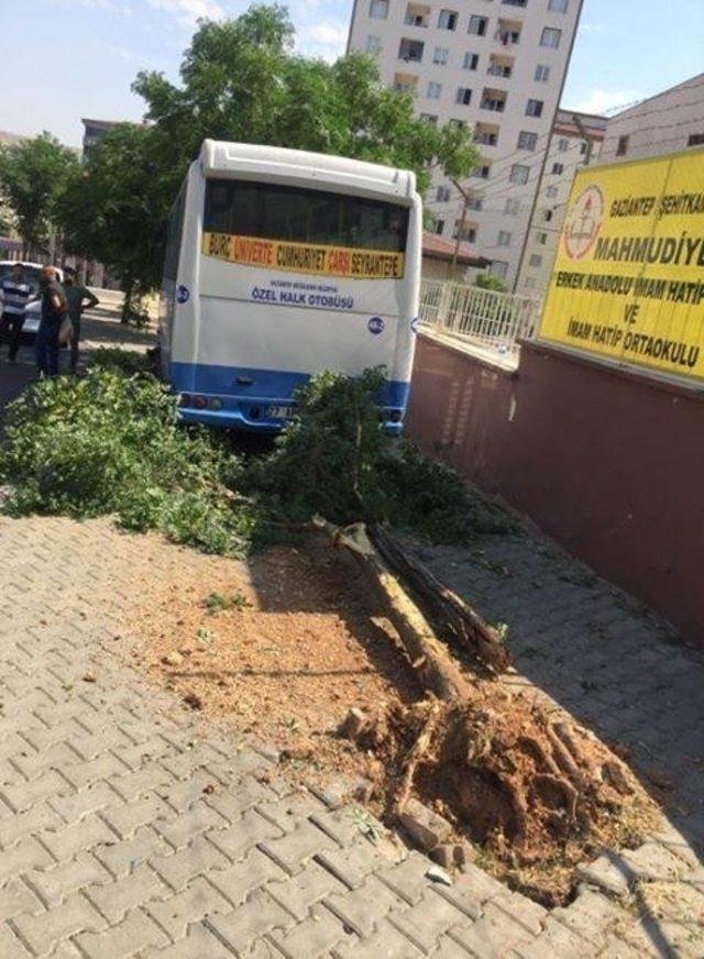 Otobüsün freni boşaldı faciadan dönüldü