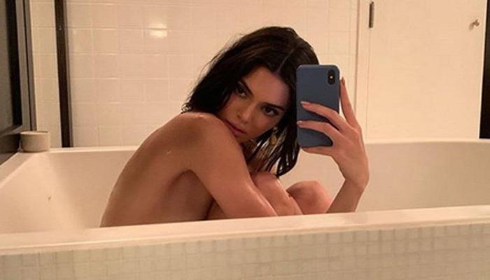 Kendall Jenner çok iddialı! İç çamaşırının altı neredeyse yok