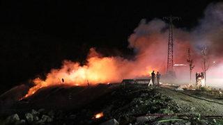 İzmir'de geri dönüşüm alanında yangın