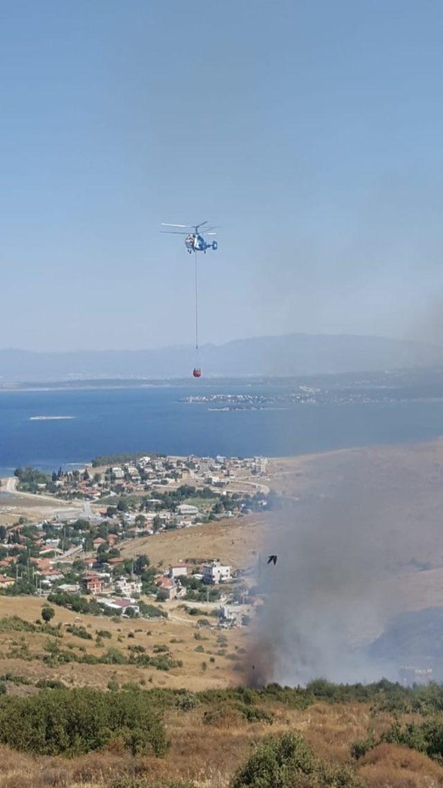 Aliağa’da otluk alanda yangın