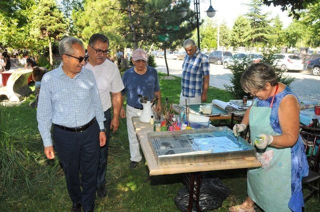 Akşehir Gülmece Parkı, sanat atölyesine dönüştü