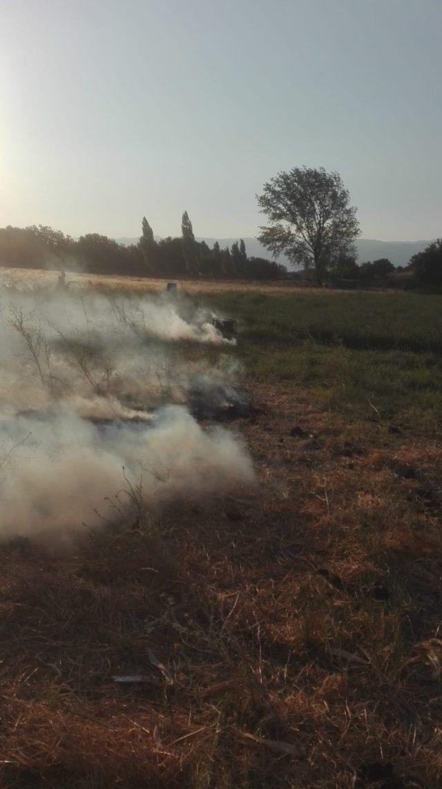 Burhaniye’de sulama motorundan çıkan ot yangını korkuttu