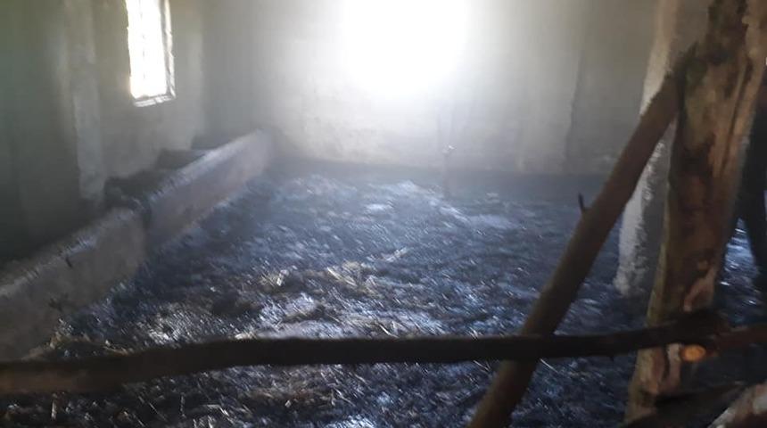 Ahır yangını s&ouml;nd&uuml;r&uuml;ld&uuml;