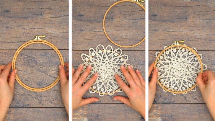 Eski Dantellerden Duvar Süsü Yapımı