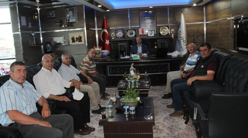 K&ouml;y muhtarlarından Başkan Recep Bozkurt&rsquo;a ziyaret
