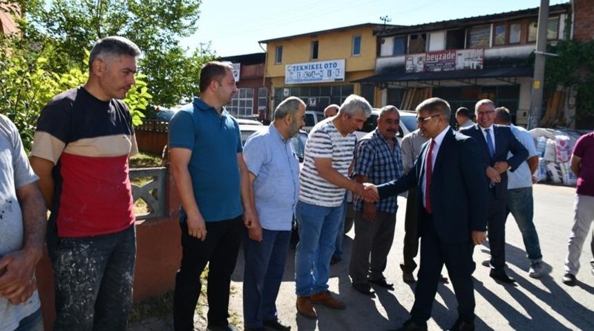 Vali G&uuml;rel, esnaf duasına katılarak incelemelerde bulundu