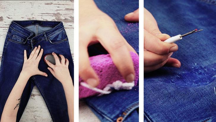 Rende ile Yırtık Kot Yapımı