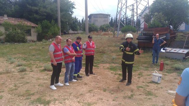 İtfaiye Müdürlüğü’nden trafo merkezinde tatbikat