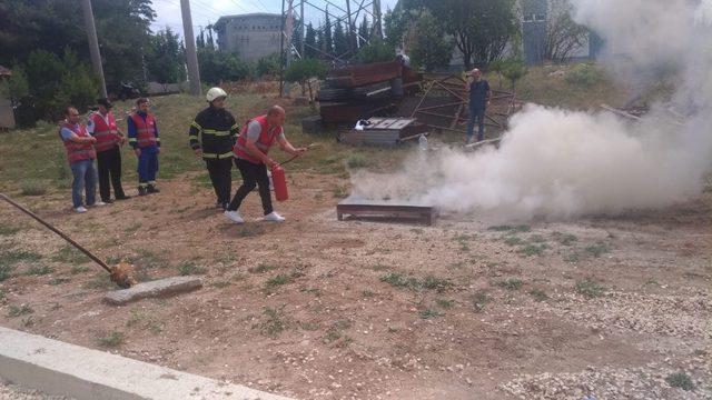 İtfaiye Müdürlüğü’nden trafo merkezinde tatbikat