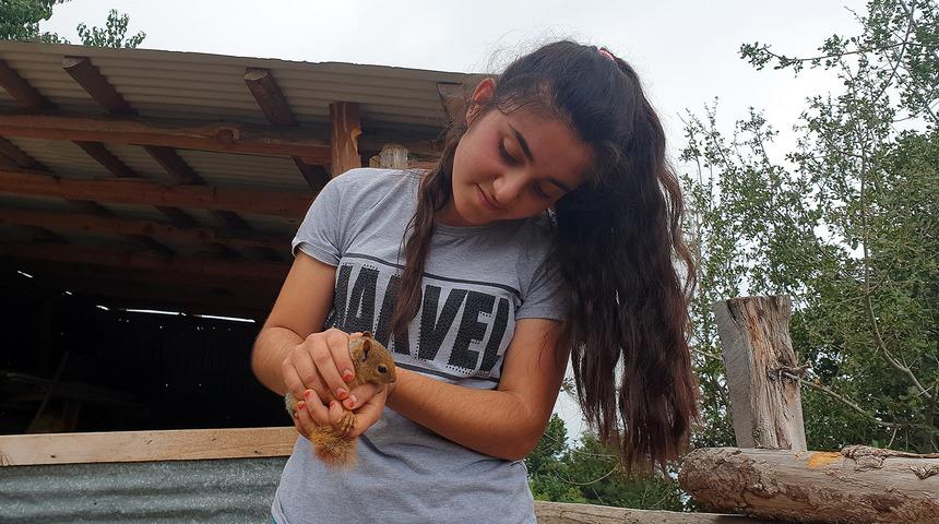 Liseli Gamze, sahiplendiği sincaptan ayrılamıyor