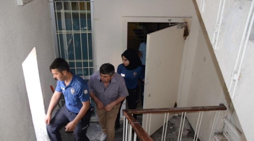 Emniyet personeli yangın tatbikatı yaptı