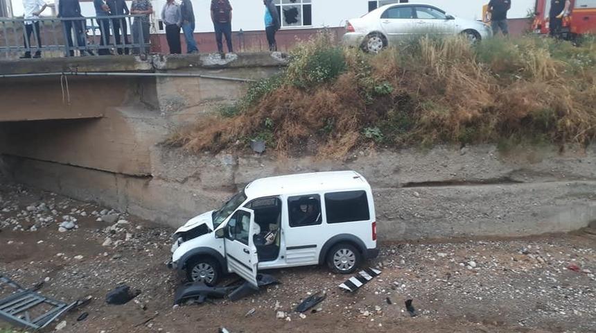 Ticari ara&ccedil; dereye u&ccedil;tu : 2 yaralı