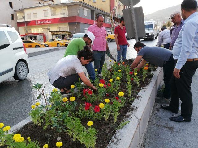 Belediye meclis üyeleri caddeleri renklendirdi