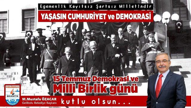 Özacar’ın ’15 Temmuz Demokrasi ve Milli Birlik Günü’ mesajı