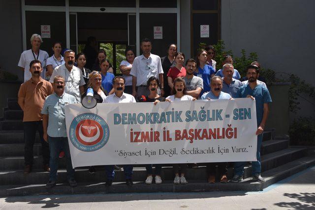 İzmir'de sağlık çalışanlarına şiddete meslektaşlarından tepki