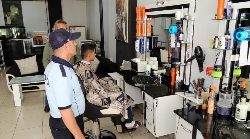 Zabıta ekiplerinden kuaf&ouml;rlere denetim