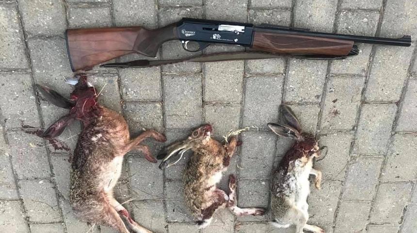 Projekt&ouml;r ile yaban tavşanı avına 7 bin lira ceza