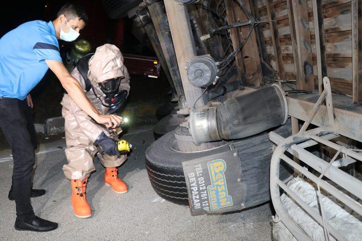 Karayolunda KBRN alarmı! Ekipler maskelerle müdahale etti! G5