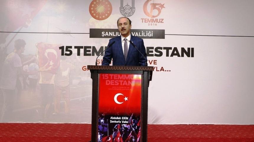 Vali Erin&rsquo;den 15 Temmuz anmasına davet