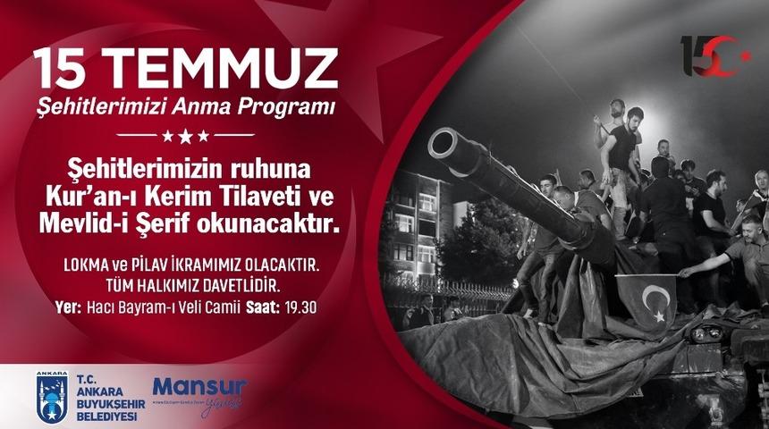 Büyükşehir’den, 15 Temmuz’da Hacı Bayram-ı Veli Camii’nde mevlit