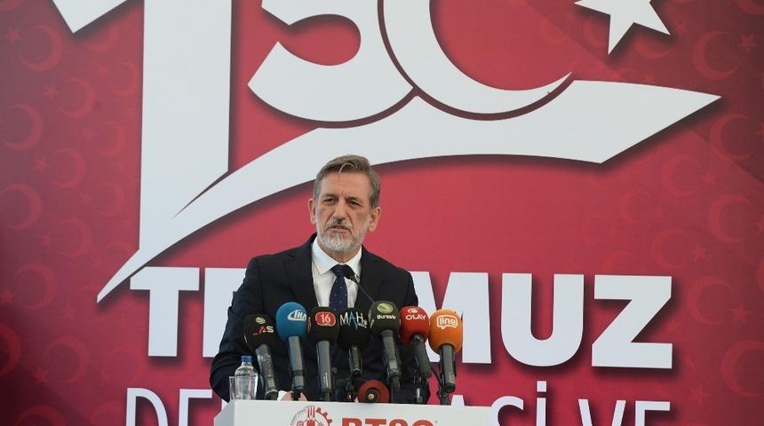 BTSO Başkanı İbrahim Burkay: &ldquo;15 Temmuz Milli m&uuml;cadelenin şanlı tarihimize altın harflerle işlendiği g&uuml;nd&uuml;r&rdquo;