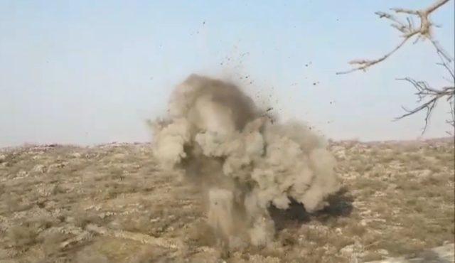 Suriye sınırında bulunan 7 kilo plastik patlayıcı imha edildi