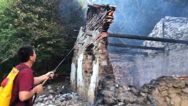 Manisa Spil Dağına düşen yıldırım ormanı küle çevirecekti