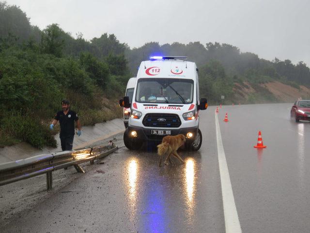 Şile Yolu'nda araç şarampole yuvarlandı (1) 