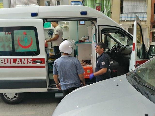 (Özel) Kaskı kendine taktı, eşi canından oluyordu