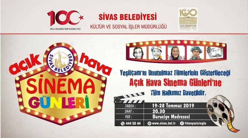 Sivas&rsquo;ta &lsquo; A&ccedil;ık Hava Sinema G&uuml;nleri&rsquo;  başlıyor