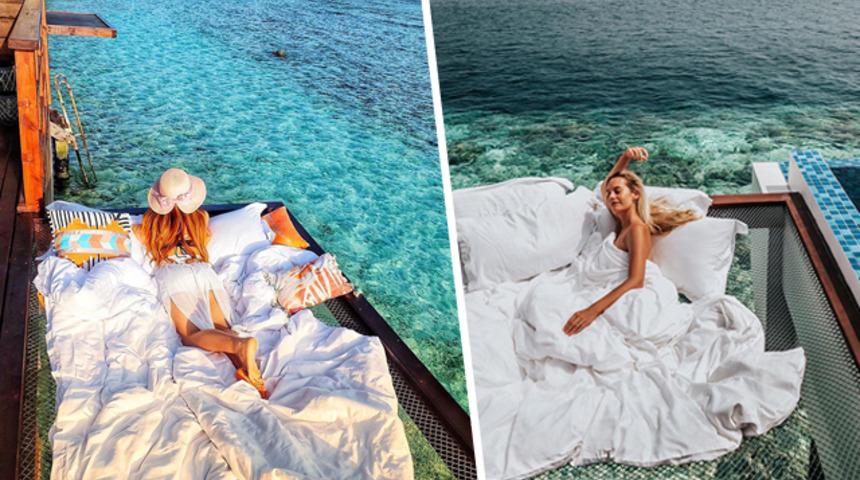Yeni trend: Yıldızların altında okyanusun üstünde uyumak!