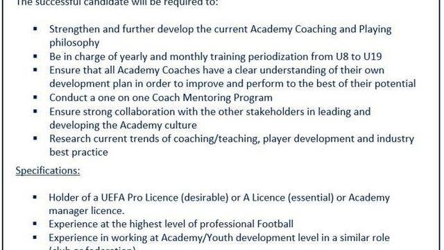 Comolli altyapı hocası için ilan verdi