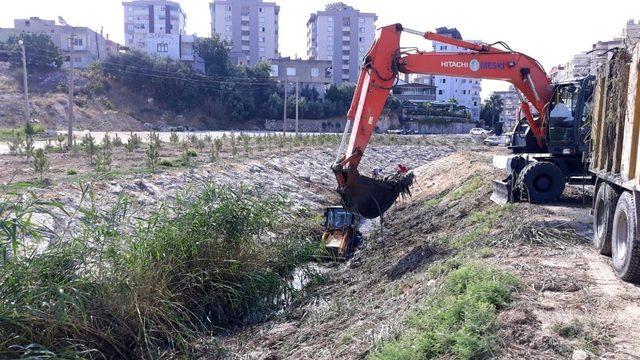 Büyükşehir ekipleri, Kaleburcu Deresini temizliyor