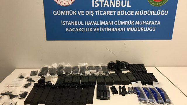 İstanbul Havalimanı'nda çok sayıda silah parçası ele geçirildi