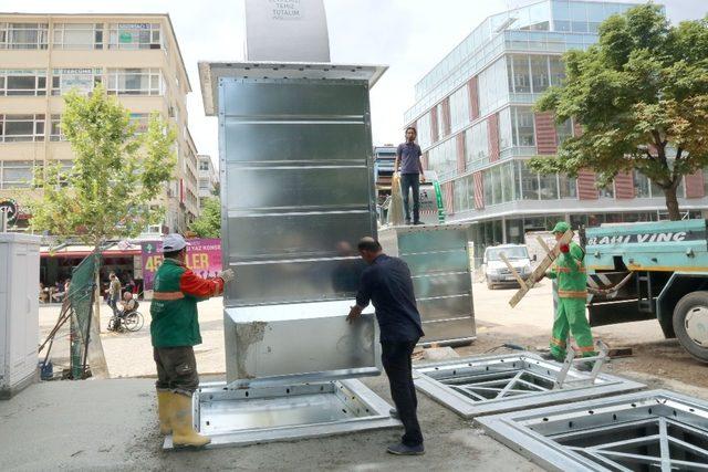 Sakarya Caddesi’nin çöp konteynırları yenilendi