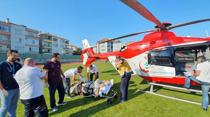 Ağır yaralı hastanın sevki helikopter ambulansla ger&ccedil;ekleşti