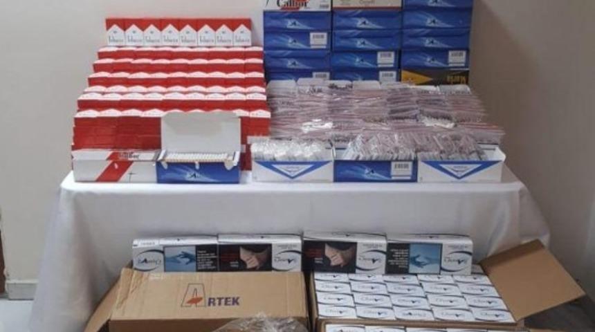 Balıkesir polisi 147 kilo t&uuml;t&uuml;n ve &ccedil;ok sayıda makoron yakaladı