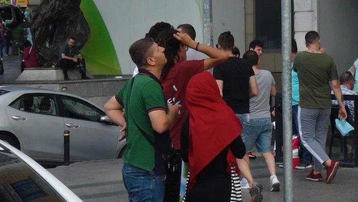 Taksim'de imdat çığlıkları! Eşini döven turist polisten kaçtı G3