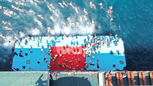 31'inci Boğaziçi Kıtalararası Yüzme Yarışı havadan fotoğraflandı 
